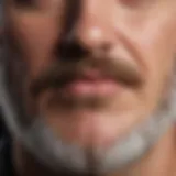 Close-up of facial hair growth patterns