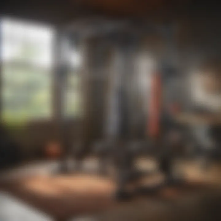 A home gym setup showcasing a Smith machine in use