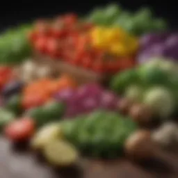Colorful array of low carb vegetables