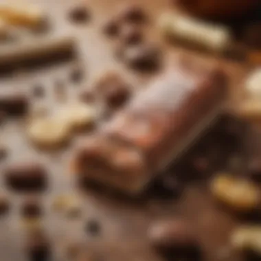 Close-up of a bar revealing its ingredients