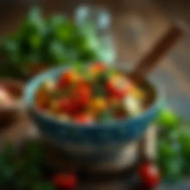 Delicious vegetable stir-fry in a bowl