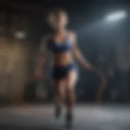 Dynamic jumping rope session showcasing agility and fitness.