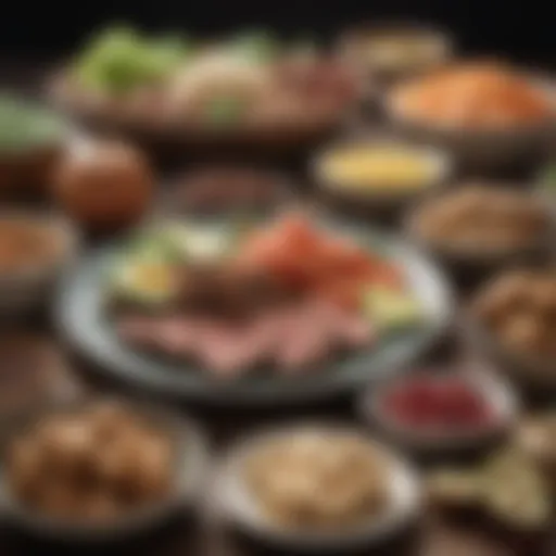 A vibrant array of keto-friendly foods showcasing healthy fats and proteins