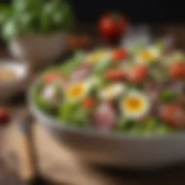 Nutritious Keto Salad An appetizing bowl of keto-approved salad rich in nutrients and flavors