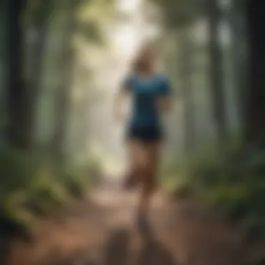 Runner traversing a scenic trail