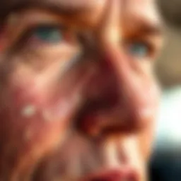 Close-up of peeling skin after sunburn