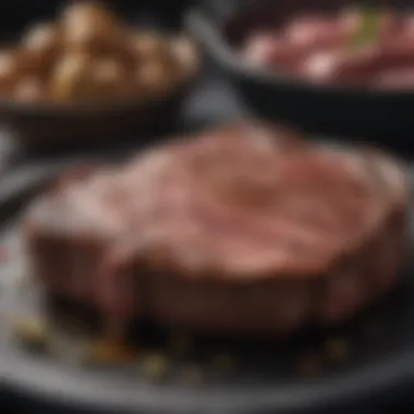 Preparing Steak with Perfect Seasoning Seasoned steak ready for frying