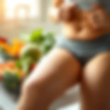 Illustration of a balanced meal plan for thigh reduction