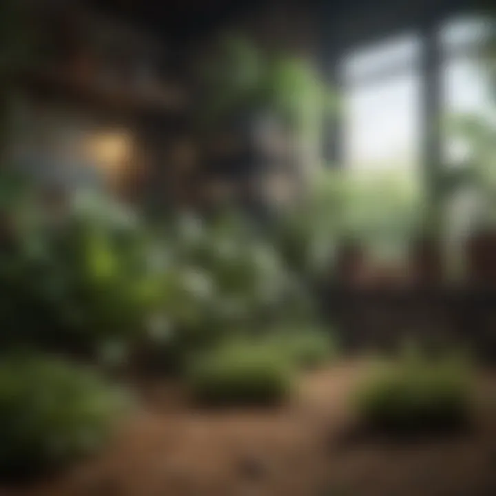 A serene environment with plants that may help reduce allergens