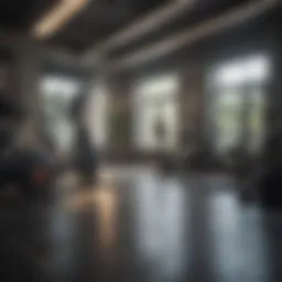 A serene workout space with comfortable equipment