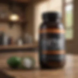 Keto supplement bottle on a wooden table