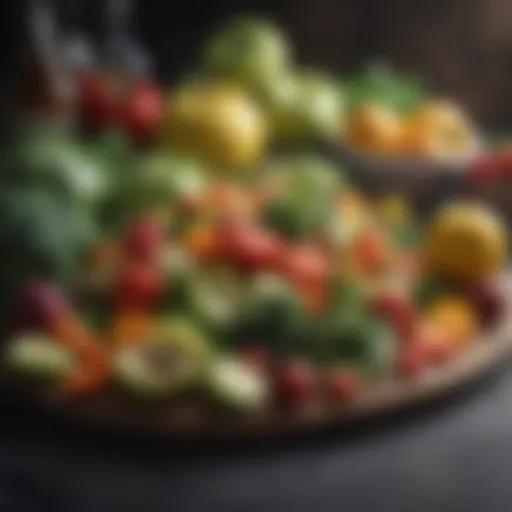 A vibrant assortment of fresh vegetables and fruits representing a healthy diet