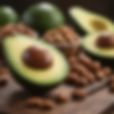 Incorporating Healthy Fats into Your Diet An array of healthy fats such as avocados and nuts for optimal health