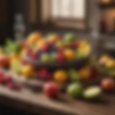 Whole Fruit Display A selection of whole fruit displayed on a rustic table, showcasing the natural beauty and nutritional benefits of each piece.