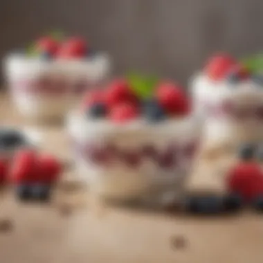 Yogurt with Berries and Seeds An appetizing image of yogurt topped with berries and seeds, presenting a nutritious and visually appealing snack option.