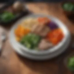 A beautifully arranged plate featuring lean proteins and vibrant vegetables