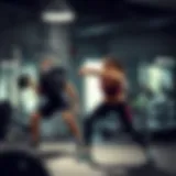 Dynamic exercise routine showcasing strength training