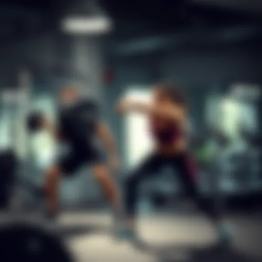 Dynamic exercise routine showcasing strength training