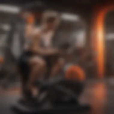 Advanced Fitness Equipment in Action Close-up of advanced fitness equipment used in Orangetheory sessions.