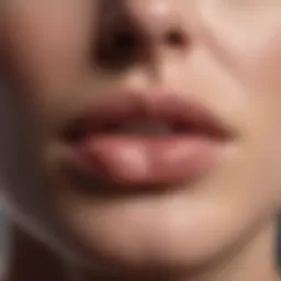 Close-up of lips showing patches