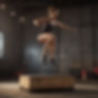 Dynamic Jump Technique Athlete performing a jump onto a plyometric box