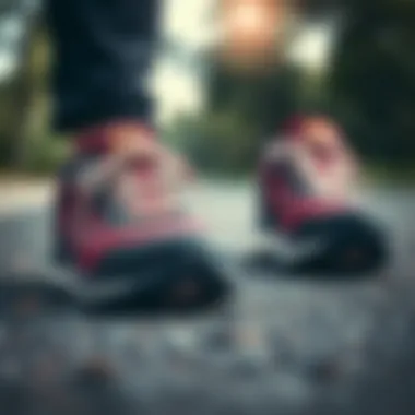 Essential Gear for Walking A pair of quality walking shoes on pavement