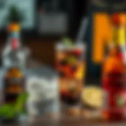 Illustration of various recovery drink ingredients