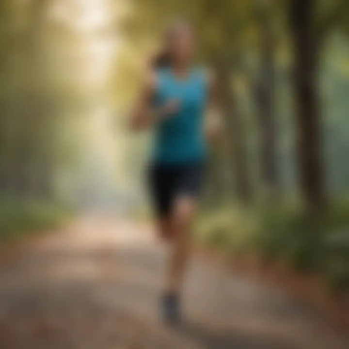 Illustration of proper running posture to minimize back strain