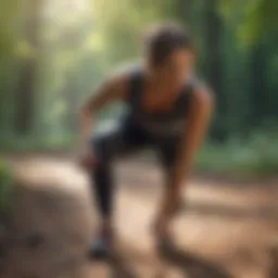 Person stretching before a run to alleviate back discomfort