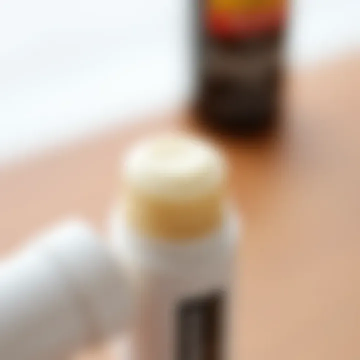 Soothing Chapstick for Lip Care Close-up of chapstick with a soothing texture