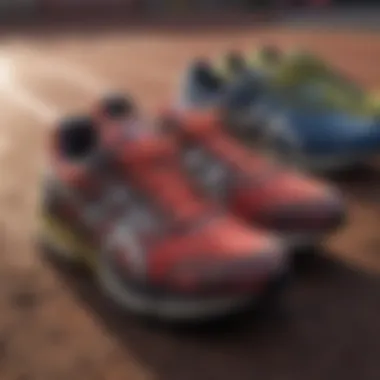 Variety of track shoes arranged to showcase options