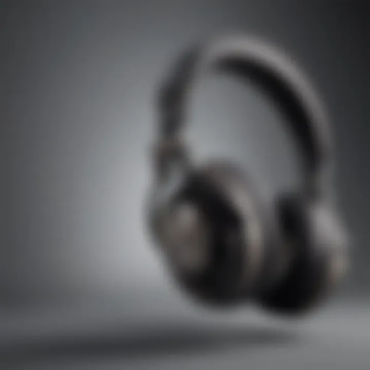 Close-up of high-quality sound technology in headphones