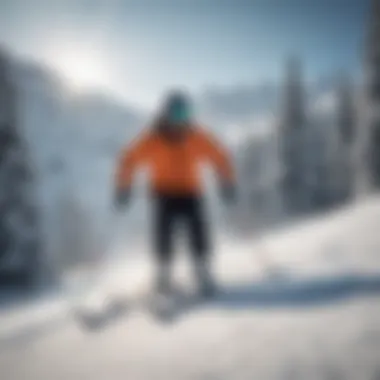 Ski trainer demonstrating techniques on slopes
