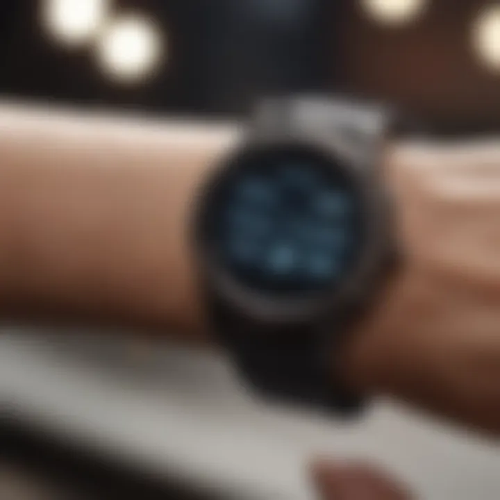 Close-up of smartwatch features