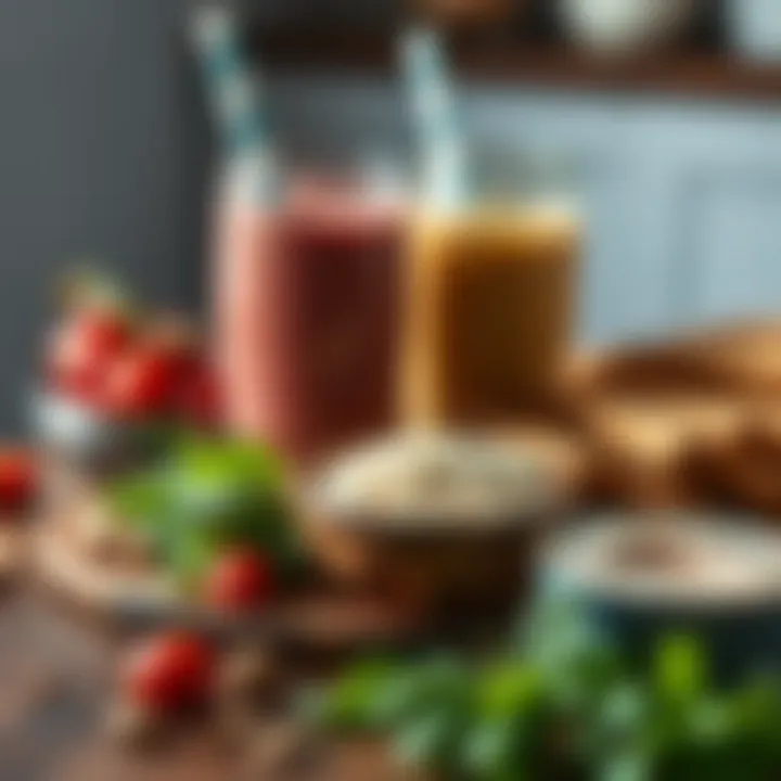 Essential Ingredients for Caloric Boost A selection of high-calorie ingredients for smoothies