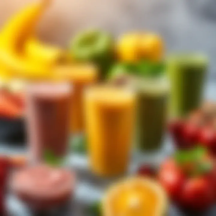 Diverse Recipes for Optimal Nutrition An array of smoothie recipes displayed beautifully