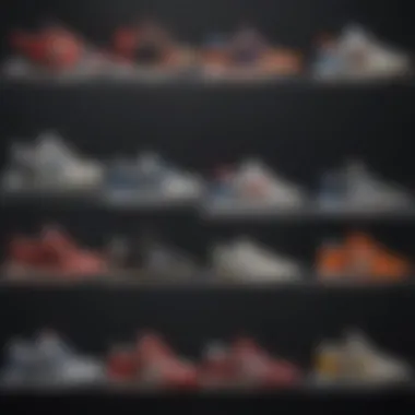 A collage of various sneaker styles from different eras.