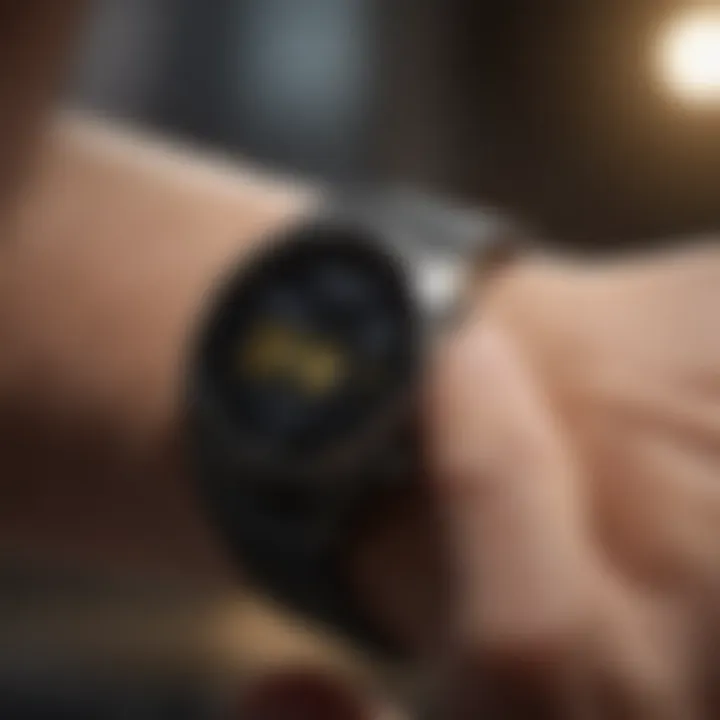 A close-up of a fitness tracker displaying progress