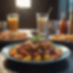 Colorful plates of healthy food showcasing balanced nutrition