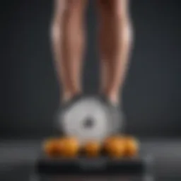 Concept of caloric balance illustrated through a balanced scale