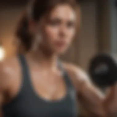 A person performing strength training exercises with proper form