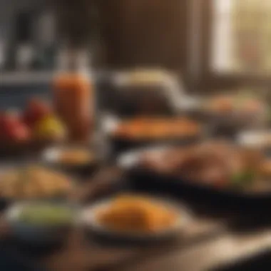 Calorie-Dense Meal Preparation A meal preparation setup with calorie-dense ingredients.
