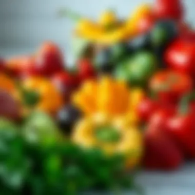 Vibrant fruits and vegetables promoting heart health