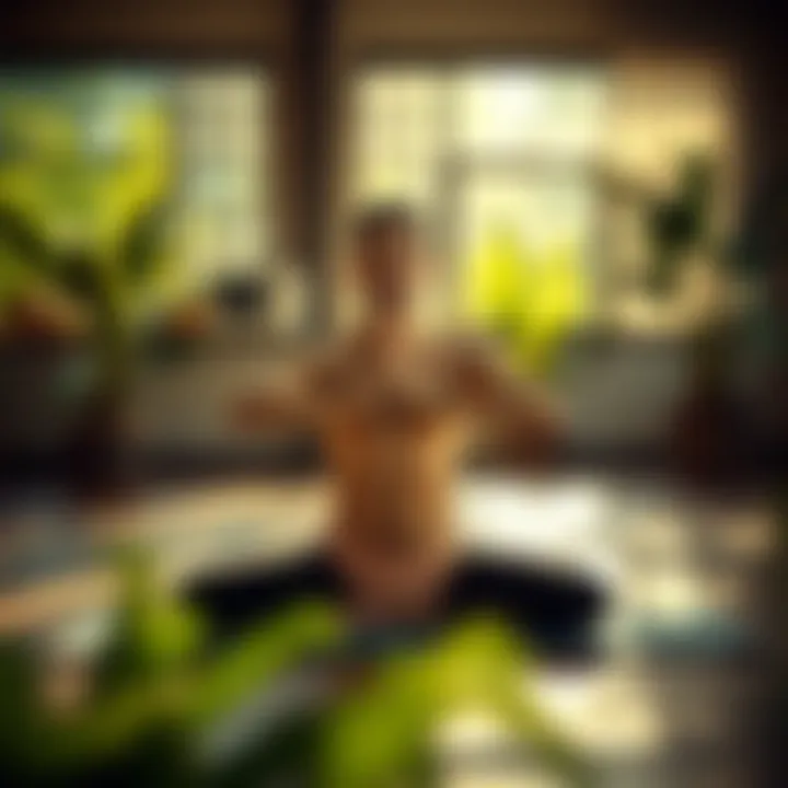 Individual practicing yoga for stress relief