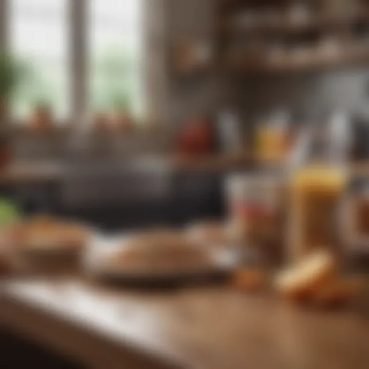 A well-organized kitchen space featuring whole grains and healthy snacks