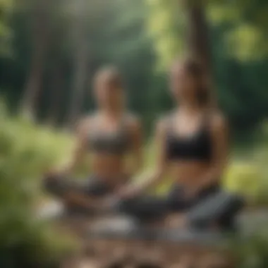 Mindful Movement for a Healthier Life A serene outdoor setting with a person practicing yoga amidst nature