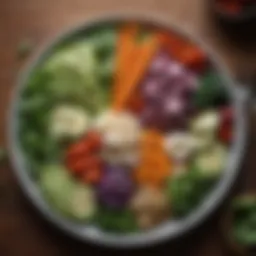 Healthy plate featuring colorful vegetables and lean protein