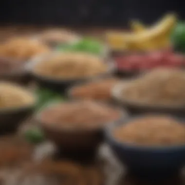 A variety of whole grains and legumes laid out attractively