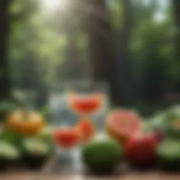 Fresh fruits and vegetables showcasing hydration