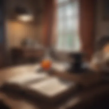 Literary Escape A cozy reading corner with a steaming cup of tea and an open book